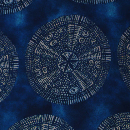 Blue Color Modal Satin Print Fabric (Cut Pieces 4mtr)