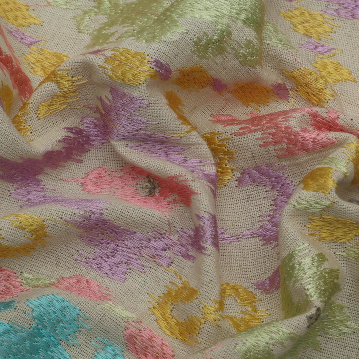 Colored Linen Embroidery Fabric (Cut Pieces 3Mtr)