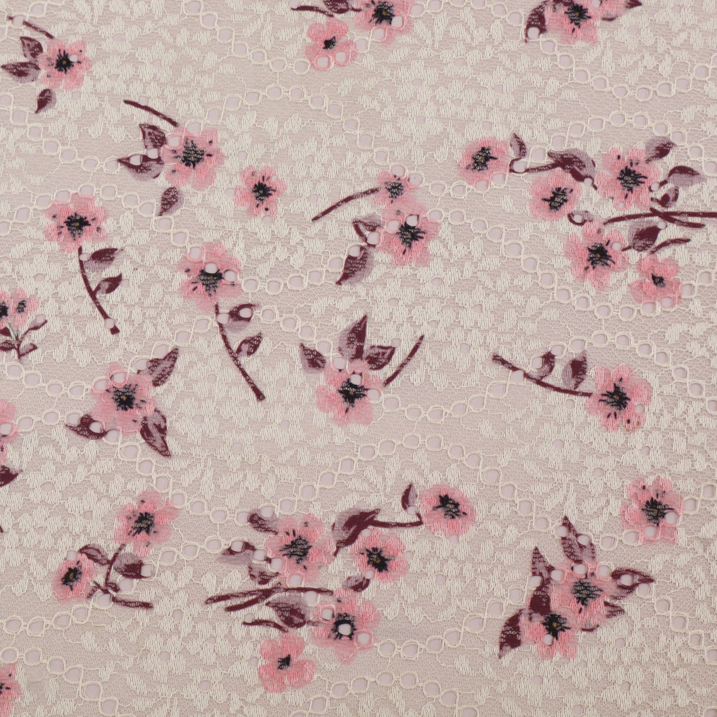 Net Chikan Embroidery Fabric