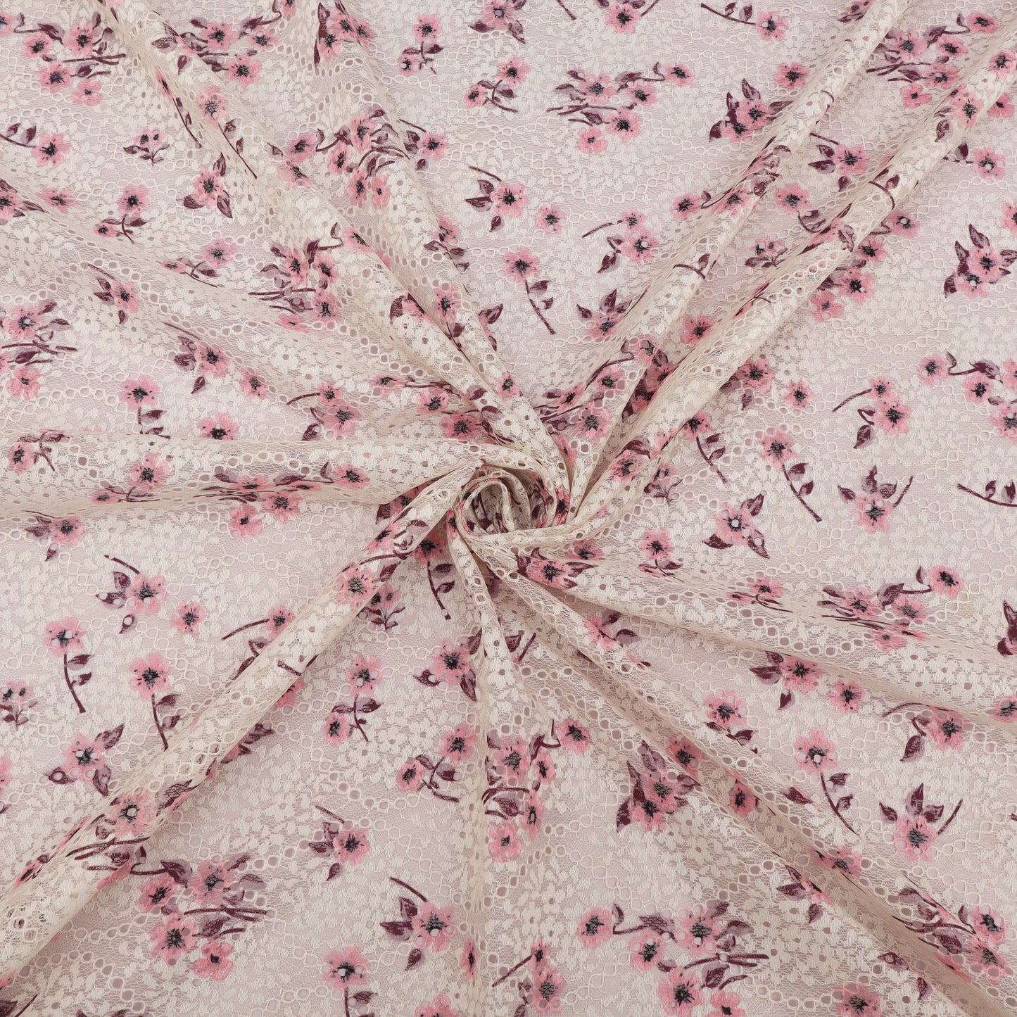 Net Chikan Embroidery Fabric