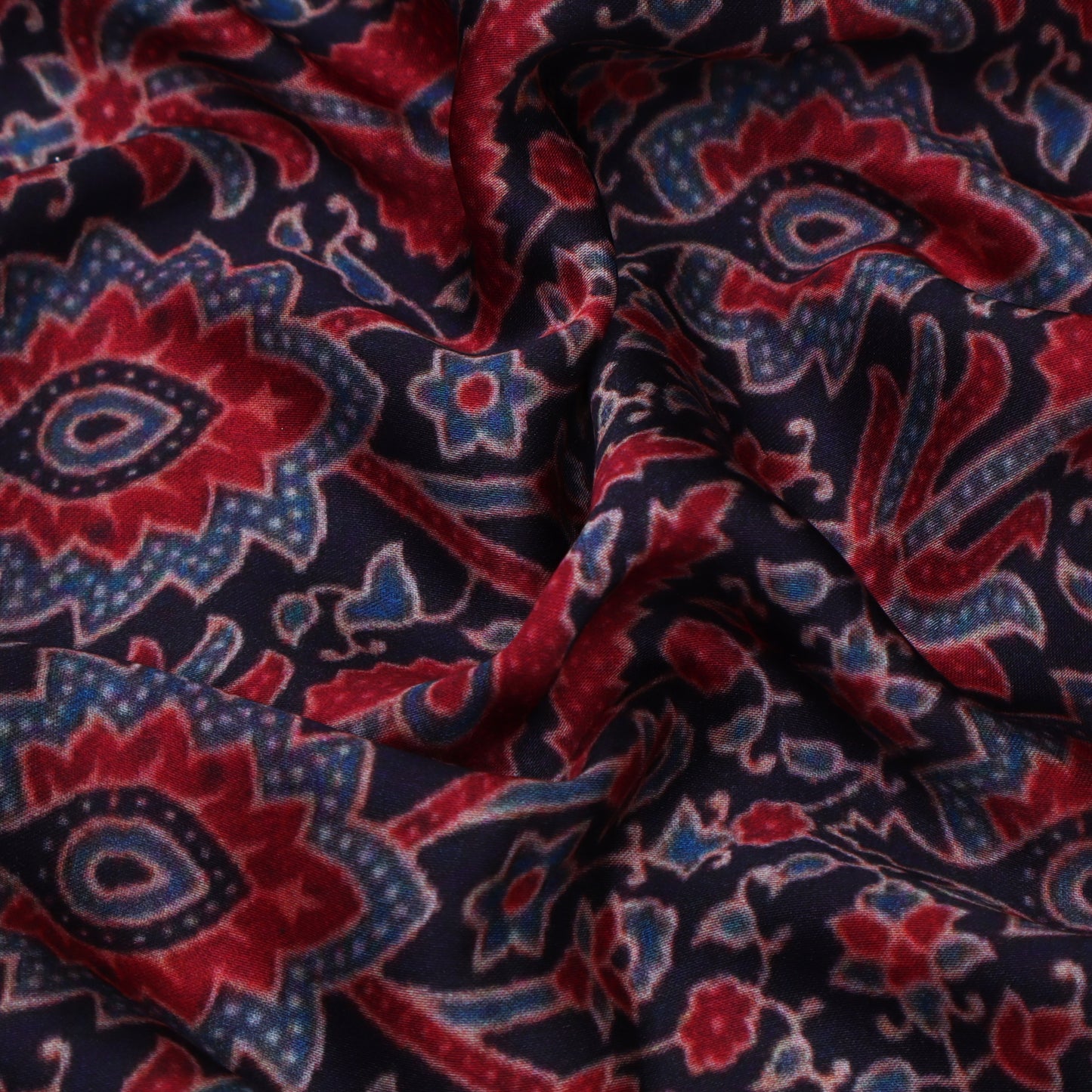 Multicolor Color Modal Satin Print Fabric