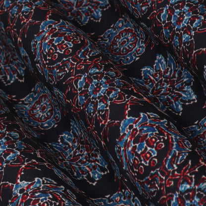 Black Color Modal Satin Print Fabric