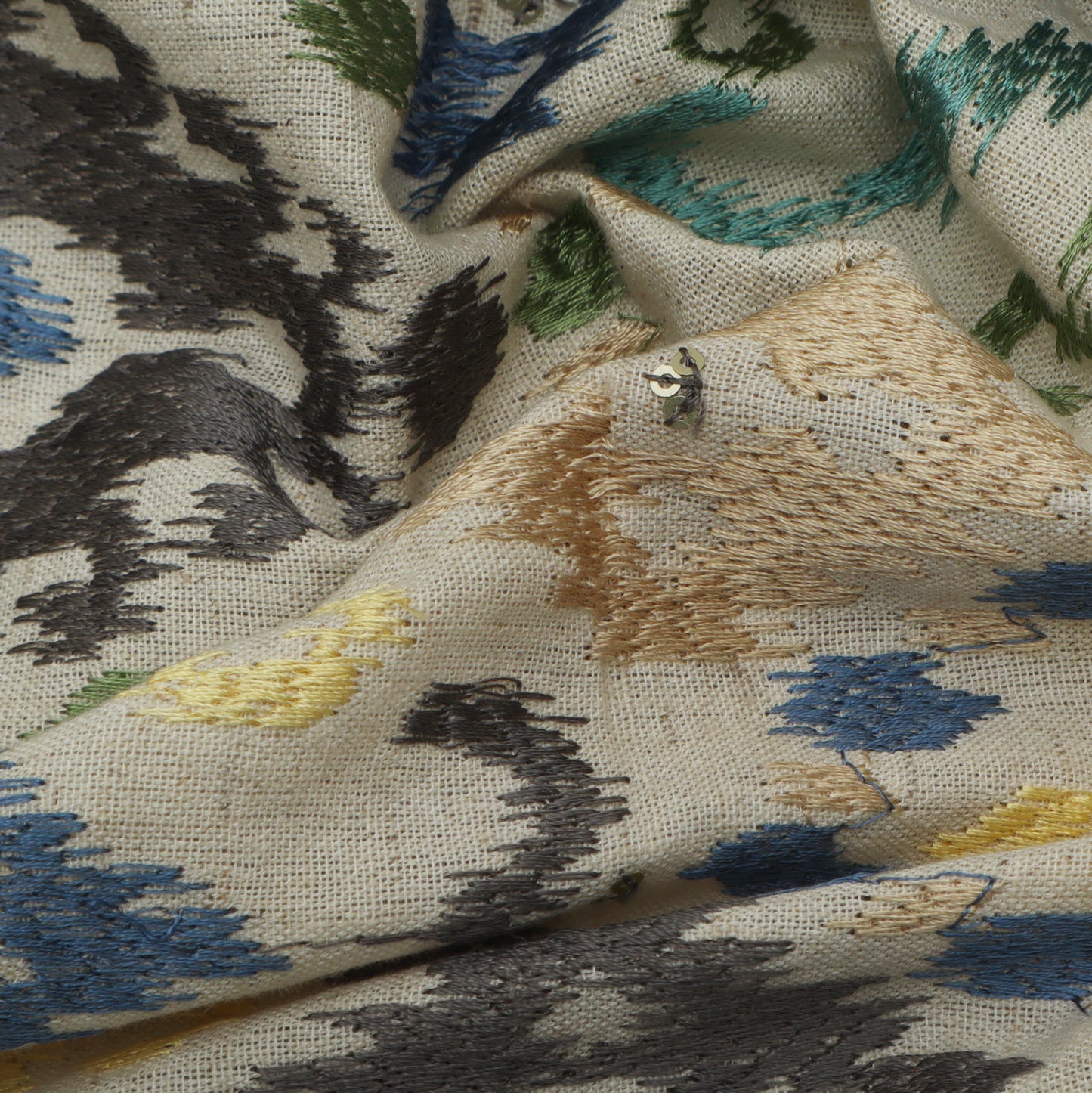 Colored Linen Embroidery Fabric