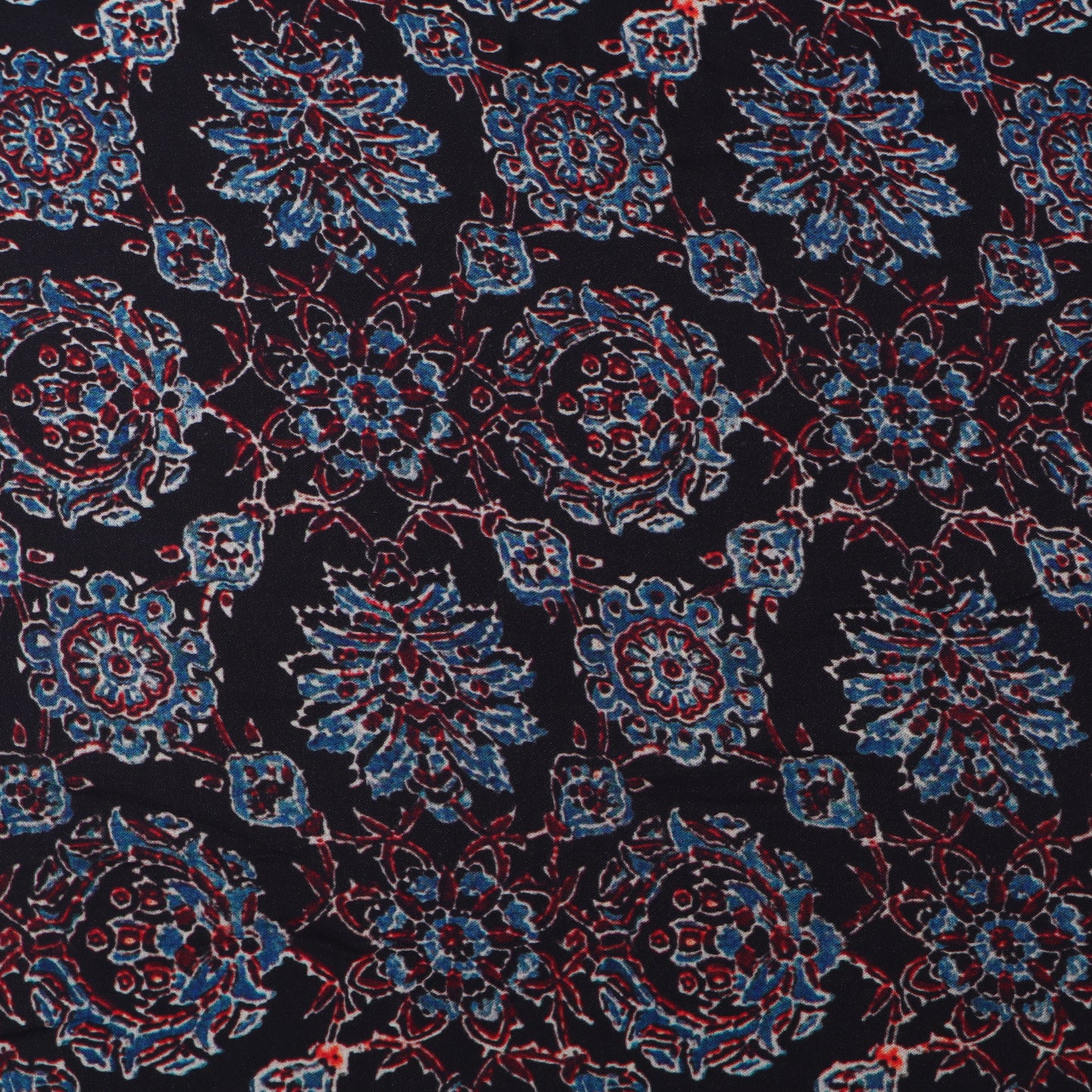 Black Color Modal Satin Print Fabric