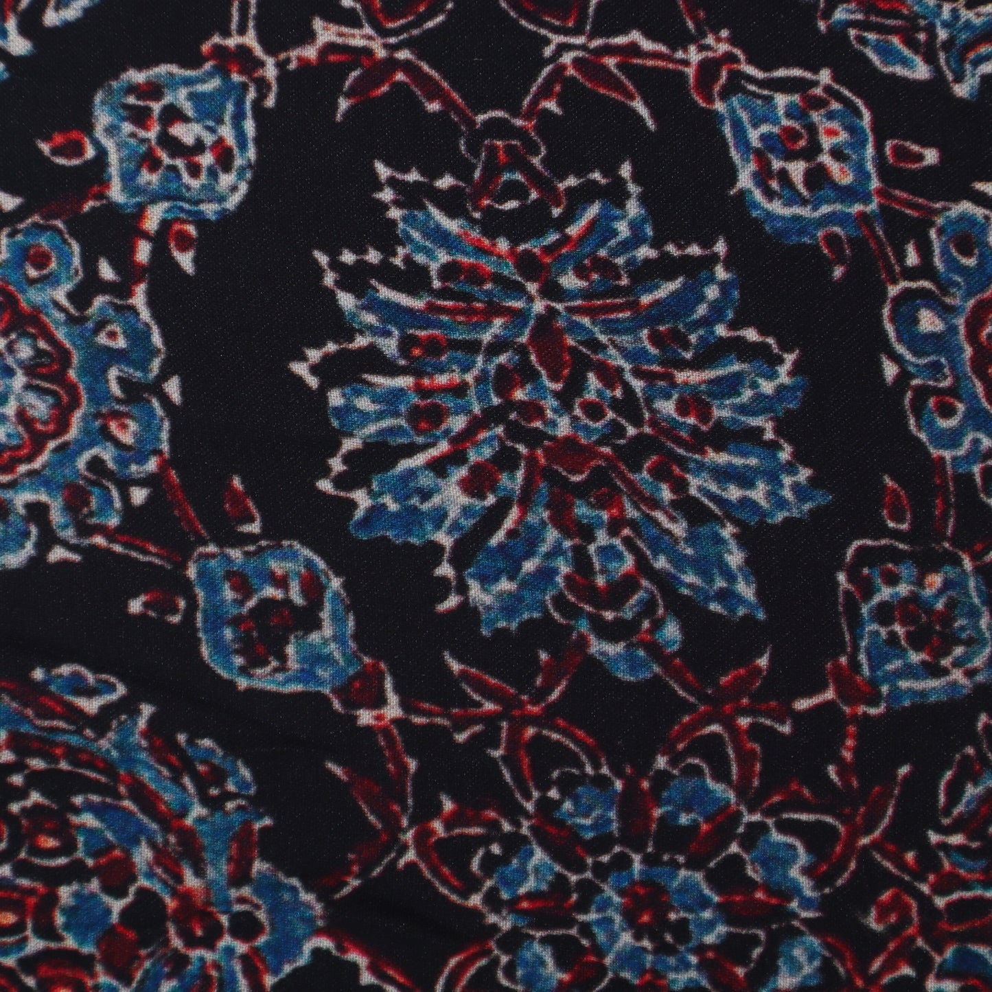 Black Color Modal Satin Print Fabric