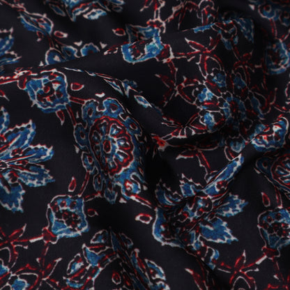 Black Color Modal Satin Print Fabric