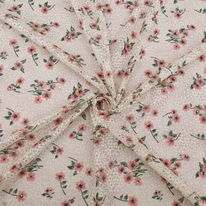 Net Chikan Embroidery Fabric