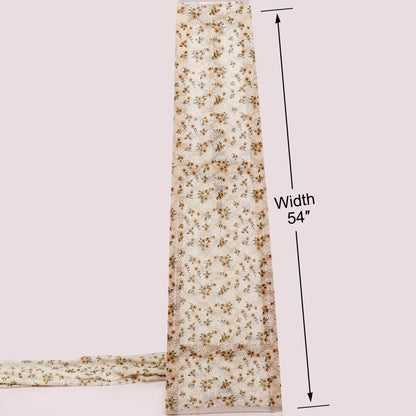 Net Chikan Embroidery Fabric