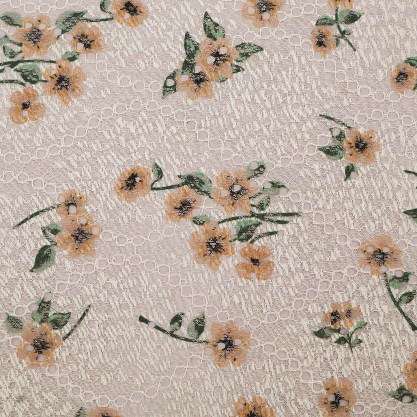 Net Chikan Embroidery Fabric