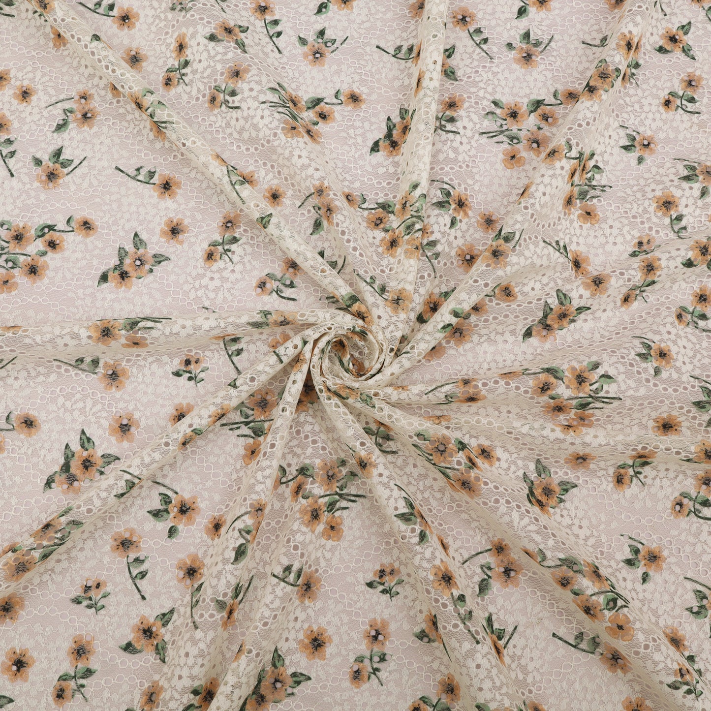 Net Chikan Embroidery Fabric