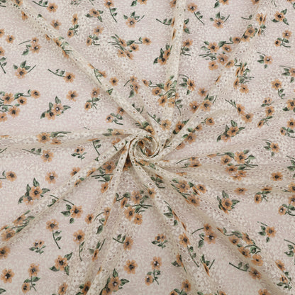 Net Chikan Embroidery Fabric