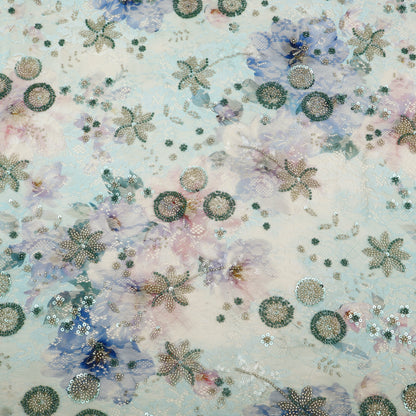 Chantilly Net Embroidered Fabric