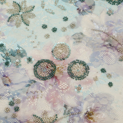 Chantilly Net Embroidered Fabric