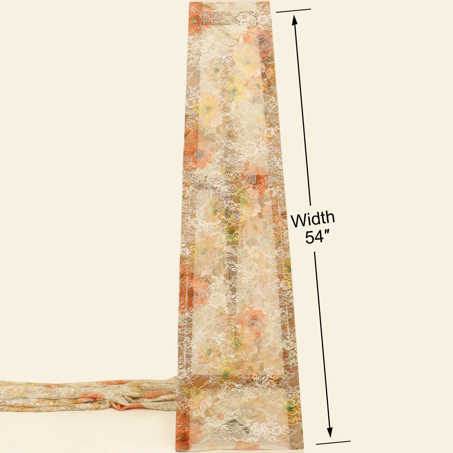 Chantilly Net Embroidered Fabric