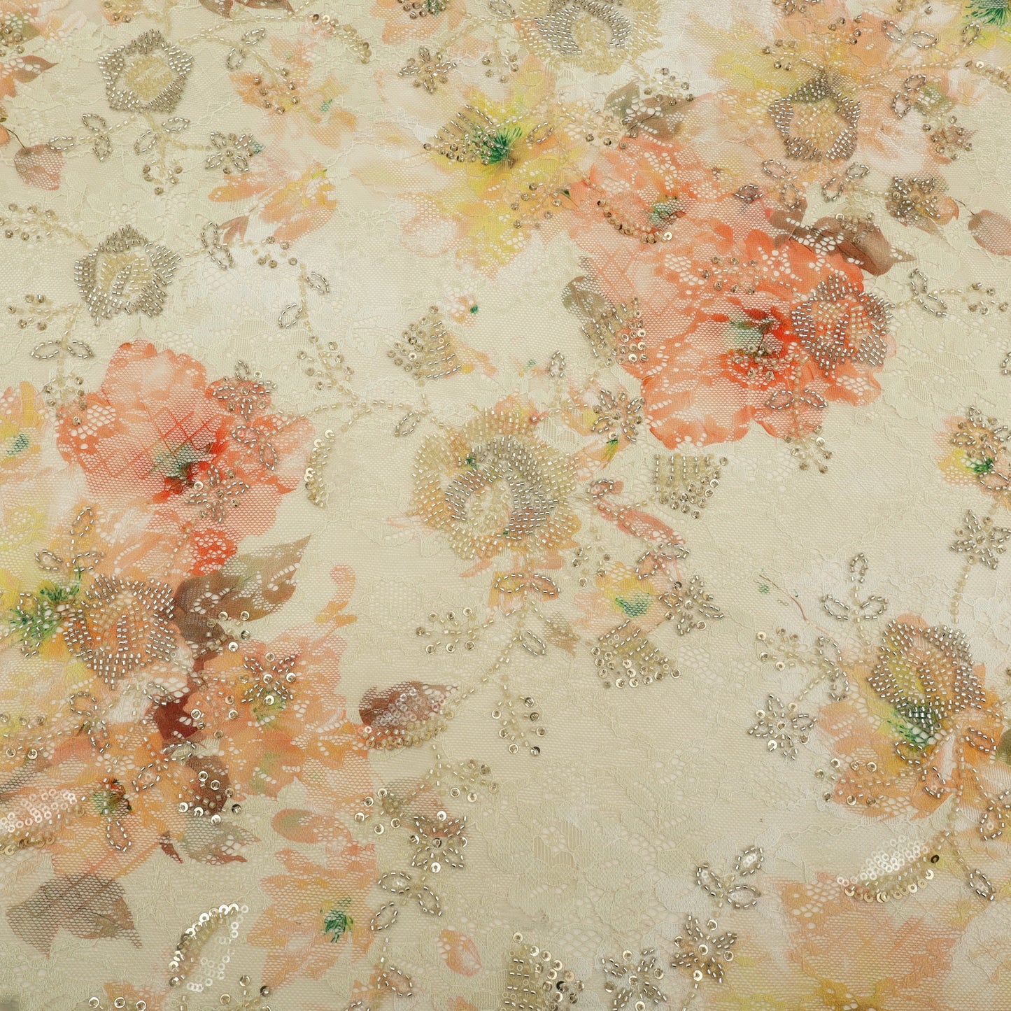 Chantilly Net Embroidered Fabric