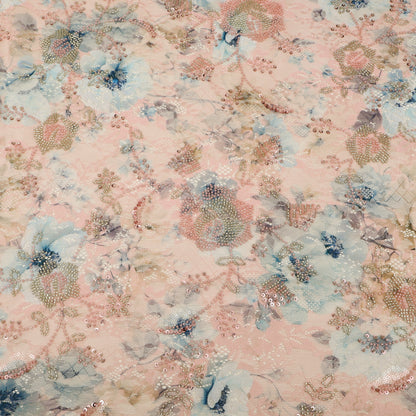 Chantilly Net Embroidered Fabric