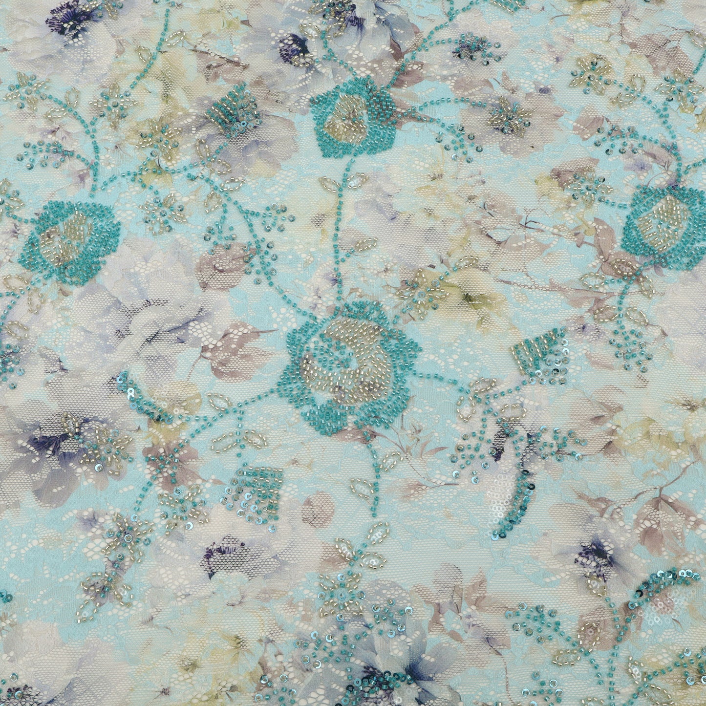 Chantilly Net Embroidered Fabric
