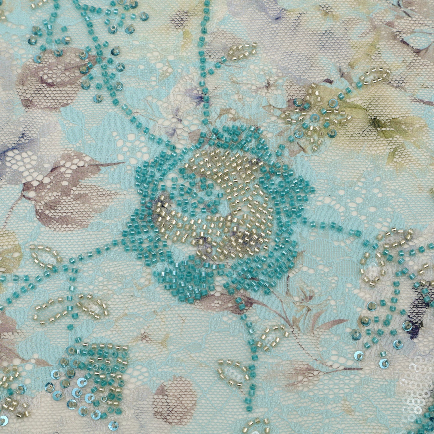 Chantilly Net Embroidered Fabric