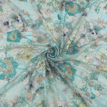 Chantilly Net Embroidered Fabric