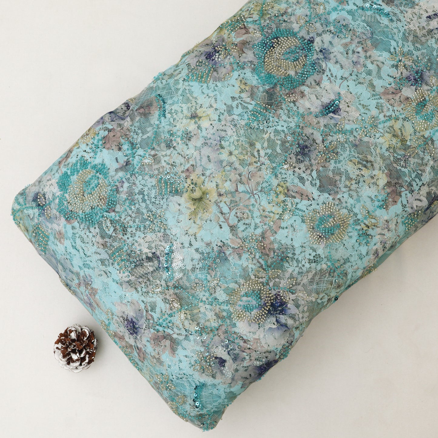 Chantilly Net Embroidered Fabric