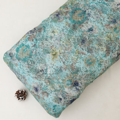 Chantilly Net Embroidered Fabric