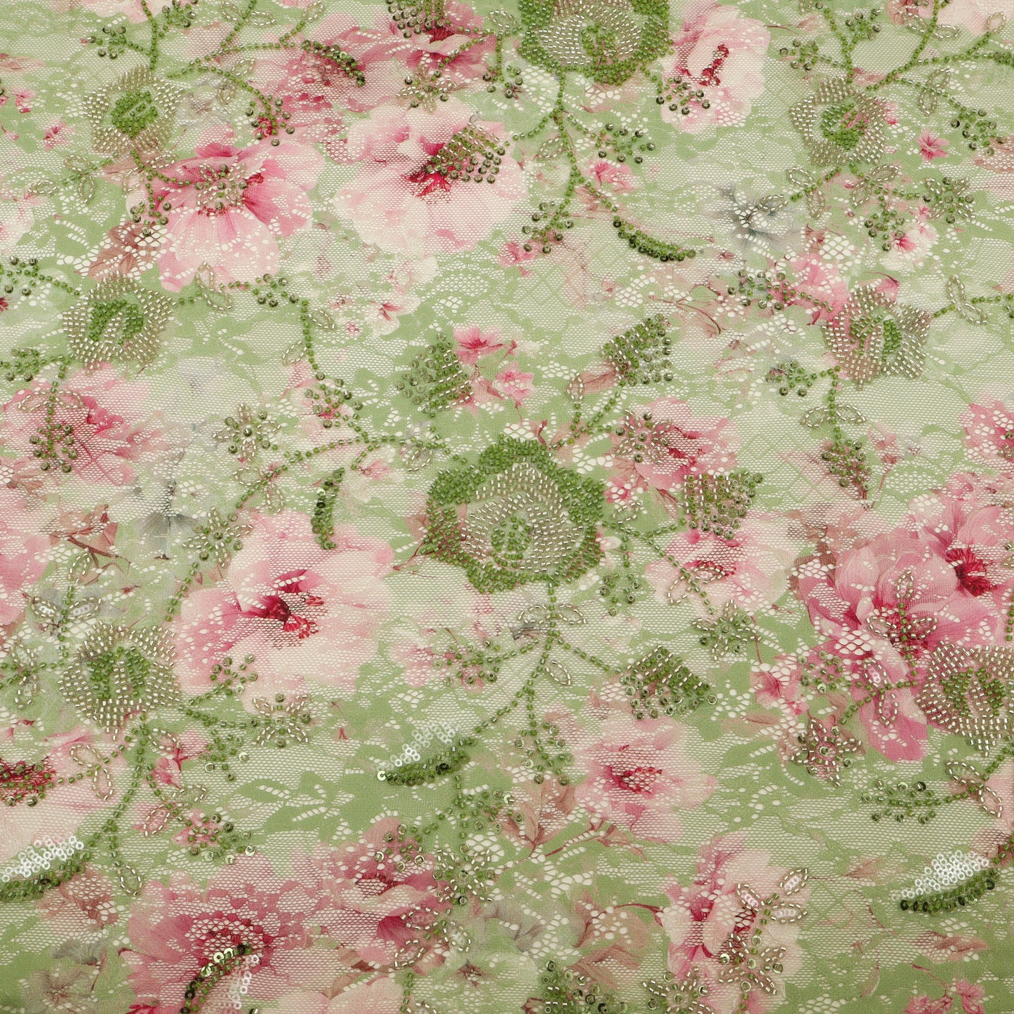 Chantilly Net Embroidered Fabric