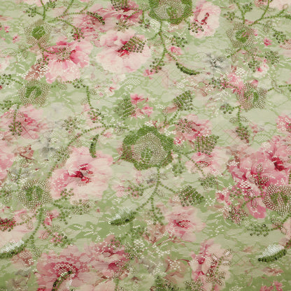 Chantilly Net Embroidered Fabric