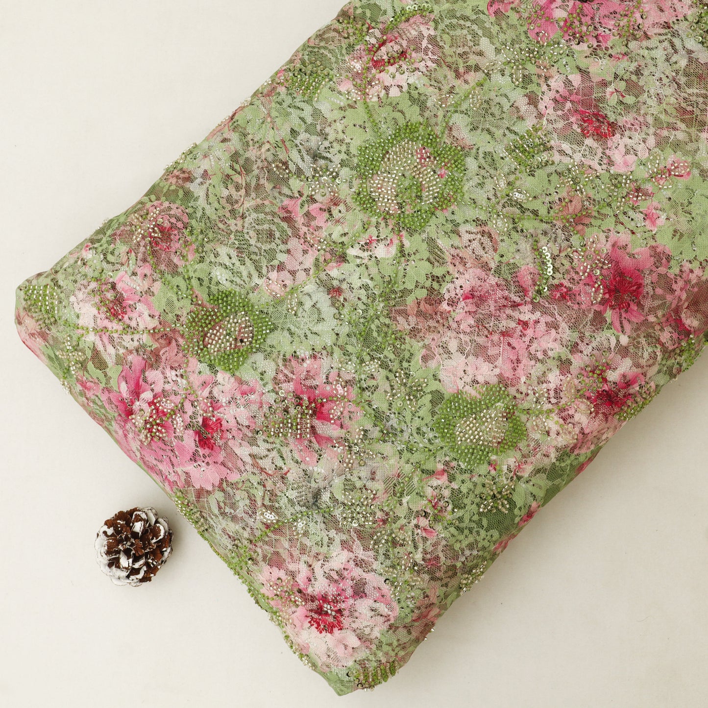 Chantilly Net Embroidered Fabric
