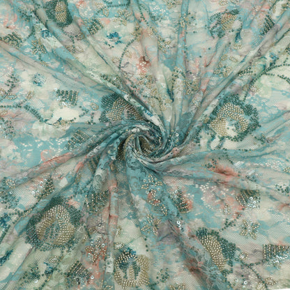 Chantilly Net Embroidered Fabric