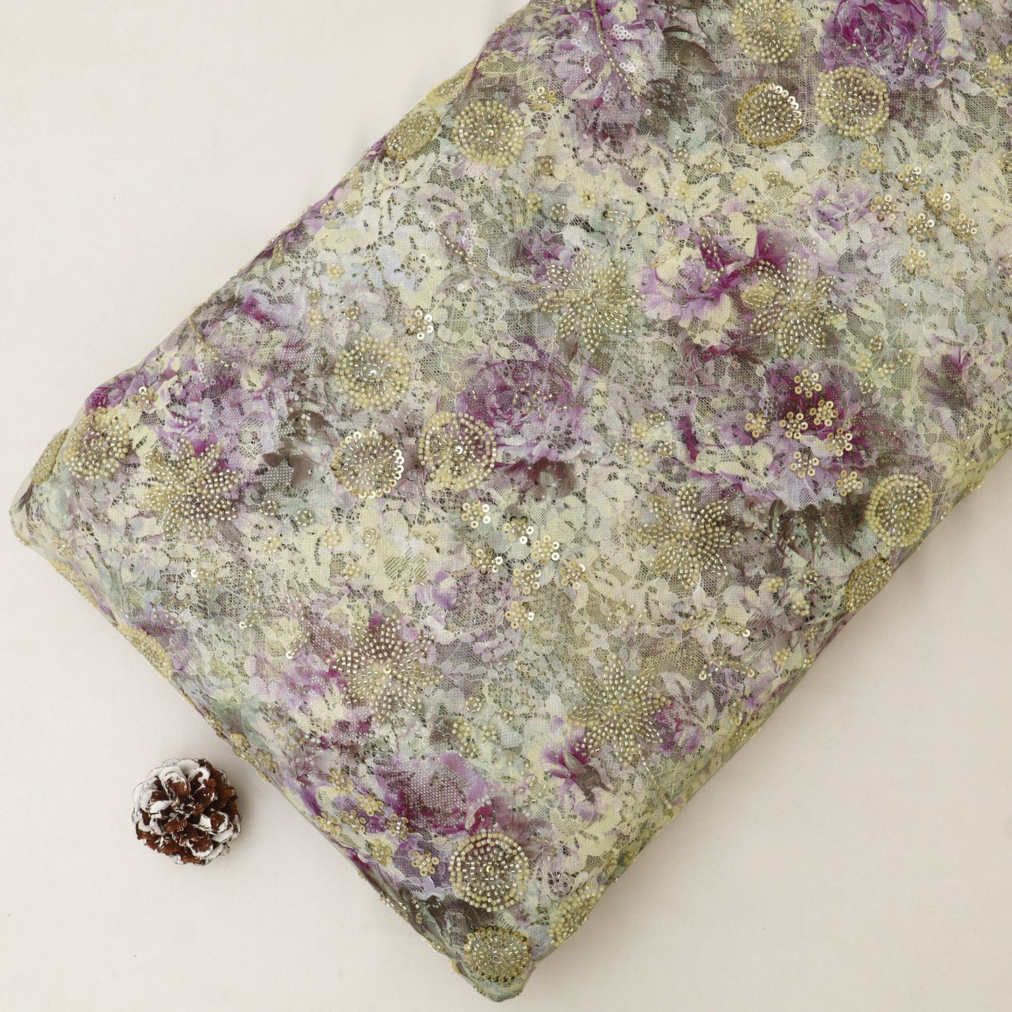 Chantilly Net Embroidered Fabric
