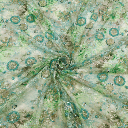 Chantilly Net Embroidered Fabric