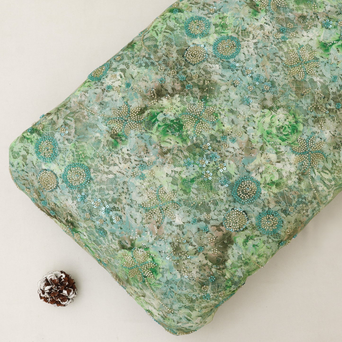 Chantilly Net Embroidered Fabric