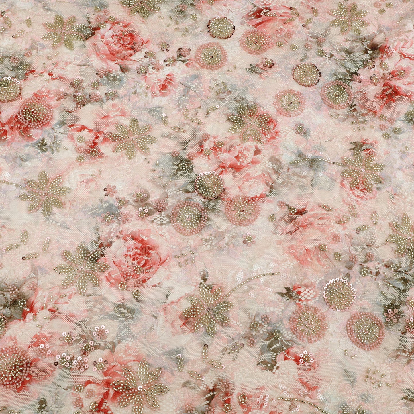 Chantilly Net Embroidered Fabric