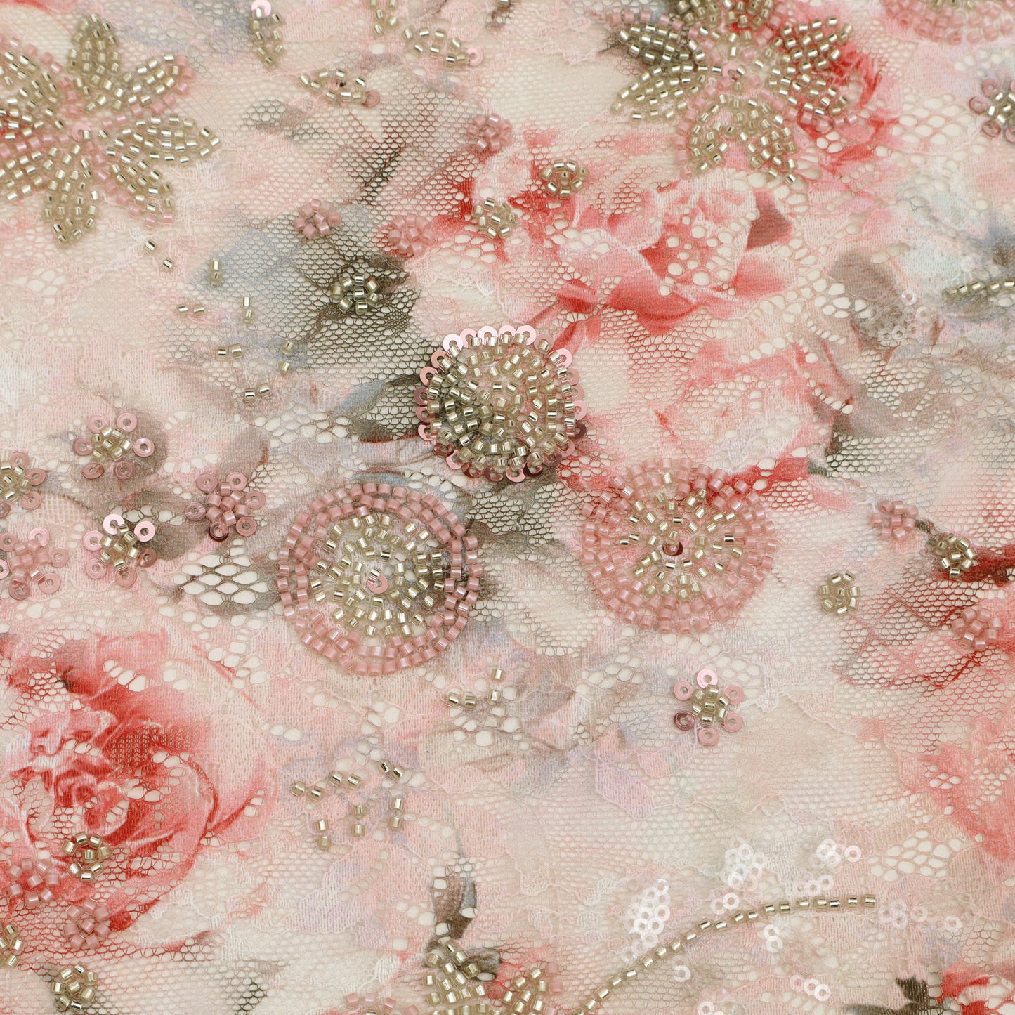 Chantilly Net Embroidered Fabric