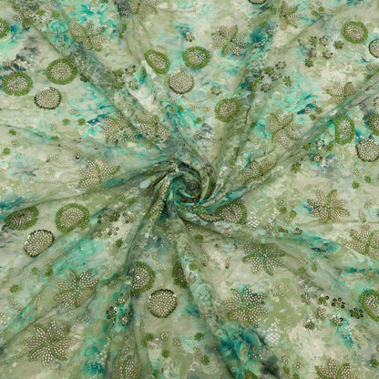 Chantilly Net Embroidered Fabric.