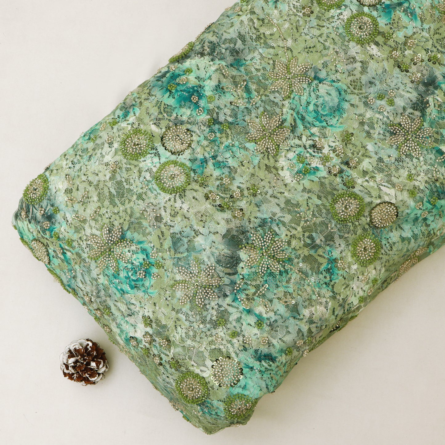Chantilly Net Embroidered Fabric.