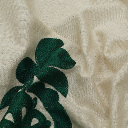 Cream Color Organic Cotton Embroidery Fabric