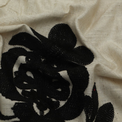 Cream Color Organic Cotton Embroidery Fabric