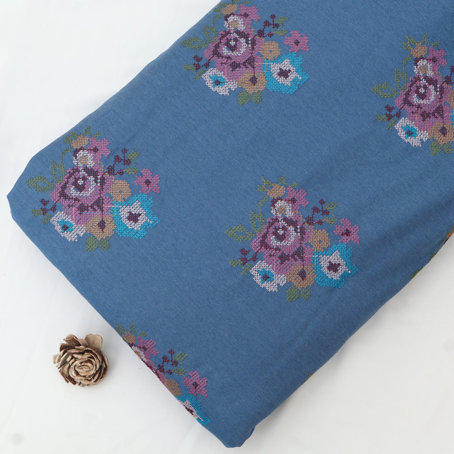 Denim Embroidery Fabric