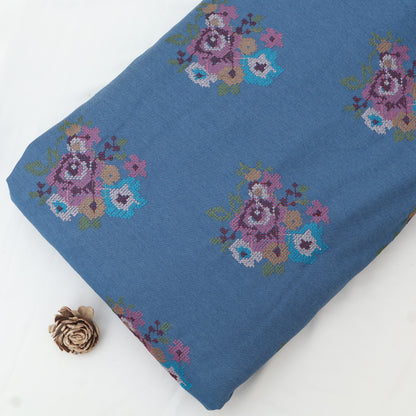 Denim Embroidery Fabric