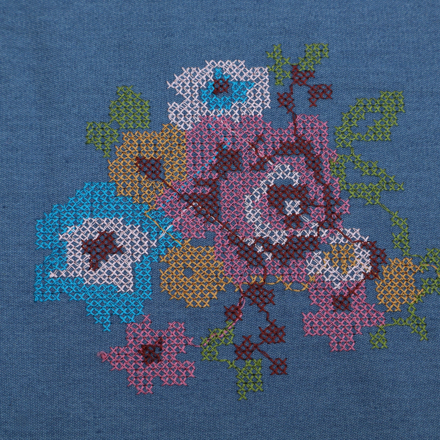 Denim Embroidery Fabric