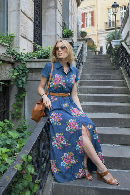 Denim Embroidery Fabric