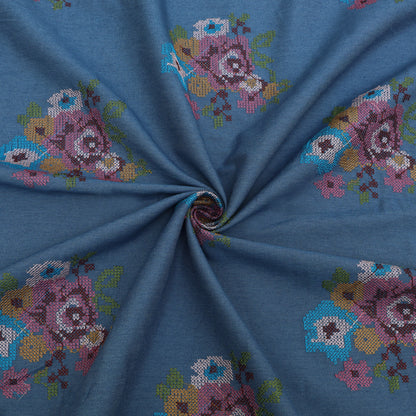 Denim Embroidery Fabric