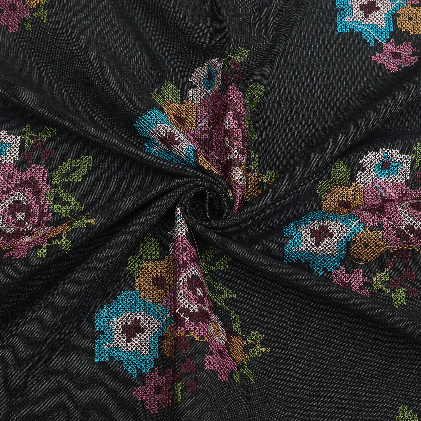 Denim Embroidery Fabric
