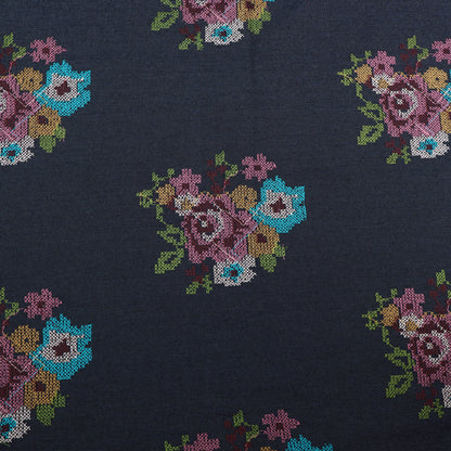Denim Embroidery Fabric