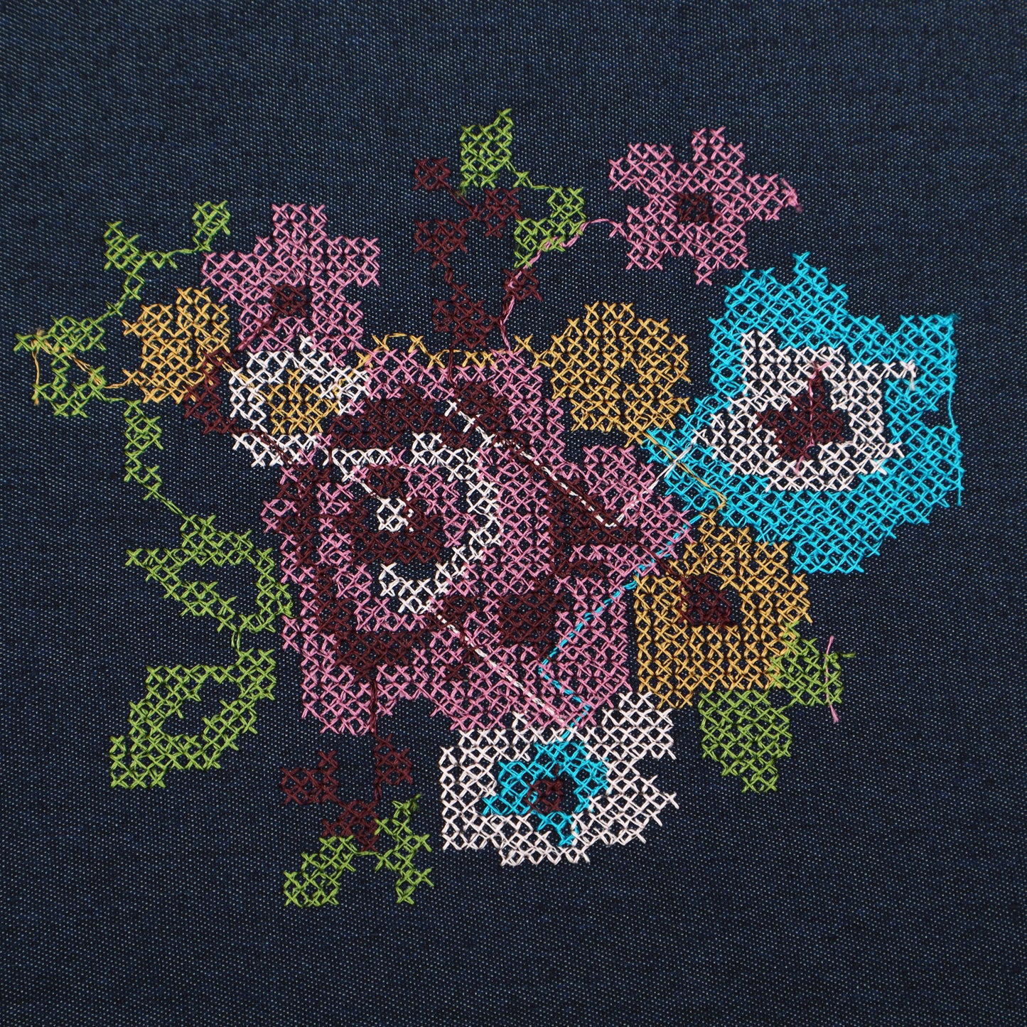 Denim Embroidery Fabric