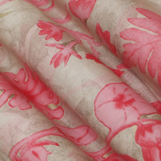 Multi Colored Mulmul Foil Print Fabric