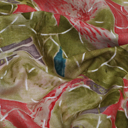 Multi Colored Mulmul Foil Print Fabric