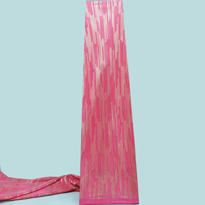 Pink Color Heavy Crush Satin Foll Fabric