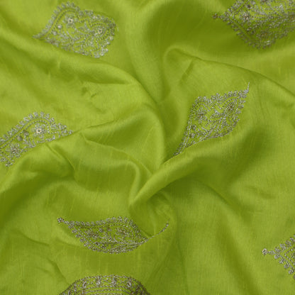 Slub Silk Embroidery fabric